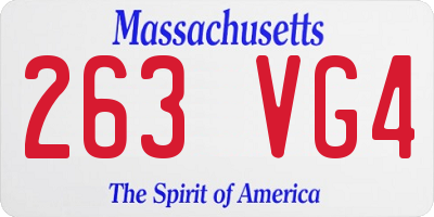 MA license plate 263VG4
