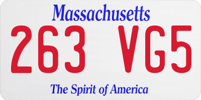 MA license plate 263VG5