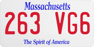 MA license plate 263VG6