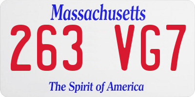 MA license plate 263VG7