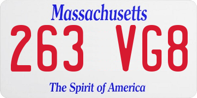 MA license plate 263VG8