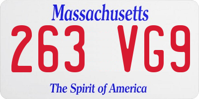MA license plate 263VG9