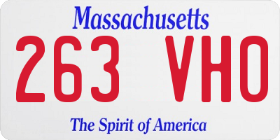 MA license plate 263VH0