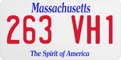 MA license plate 263VH1