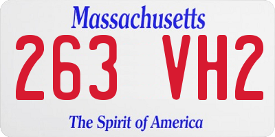 MA license plate 263VH2