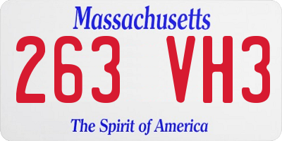 MA license plate 263VH3