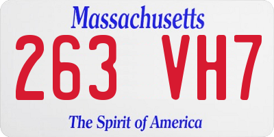 MA license plate 263VH7