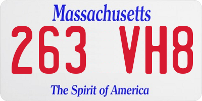 MA license plate 263VH8