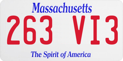 MA license plate 263VI3