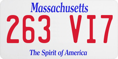 MA license plate 263VI7