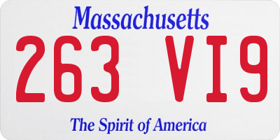 MA license plate 263VI9