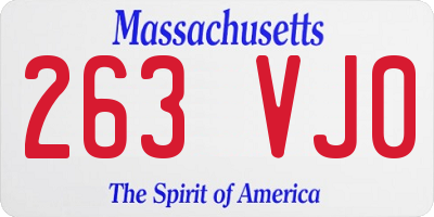 MA license plate 263VJ0