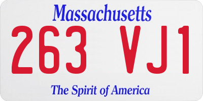 MA license plate 263VJ1