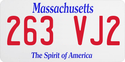 MA license plate 263VJ2
