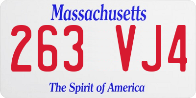 MA license plate 263VJ4