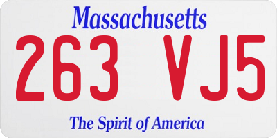 MA license plate 263VJ5