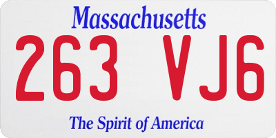 MA license plate 263VJ6