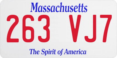 MA license plate 263VJ7