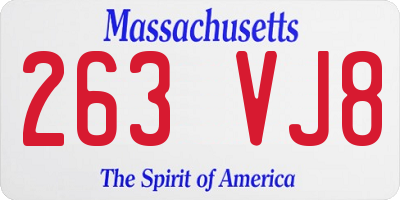 MA license plate 263VJ8