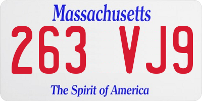 MA license plate 263VJ9