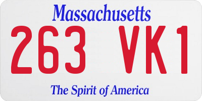 MA license plate 263VK1