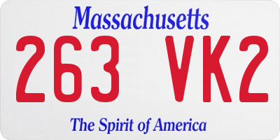MA license plate 263VK2