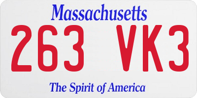 MA license plate 263VK3