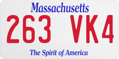 MA license plate 263VK4