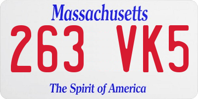 MA license plate 263VK5