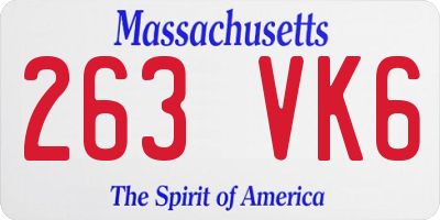 MA license plate 263VK6