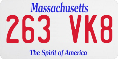 MA license plate 263VK8
