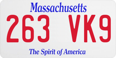 MA license plate 263VK9