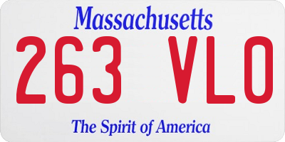 MA license plate 263VL0