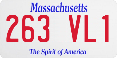 MA license plate 263VL1