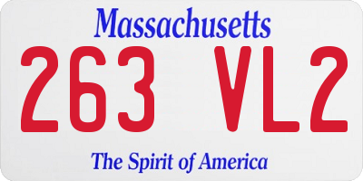 MA license plate 263VL2