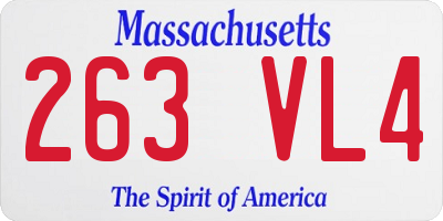 MA license plate 263VL4