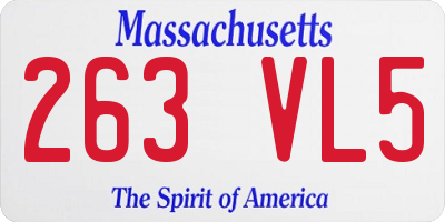 MA license plate 263VL5