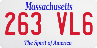 MA license plate 263VL6