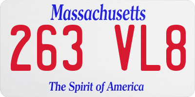 MA license plate 263VL8