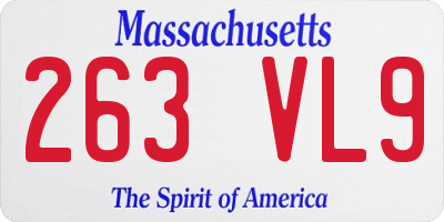 MA license plate 263VL9