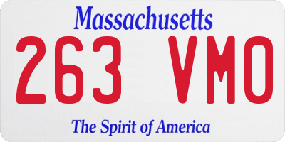 MA license plate 263VM0