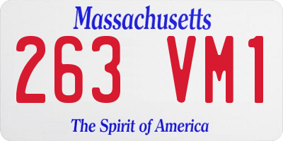 MA license plate 263VM1