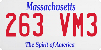 MA license plate 263VM3
