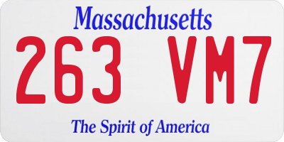 MA license plate 263VM7