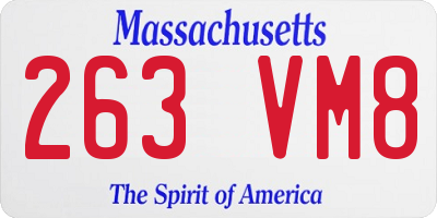 MA license plate 263VM8