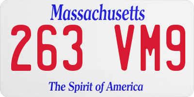 MA license plate 263VM9