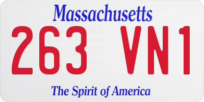 MA license plate 263VN1