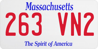 MA license plate 263VN2