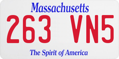 MA license plate 263VN5