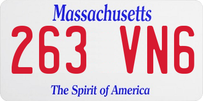 MA license plate 263VN6